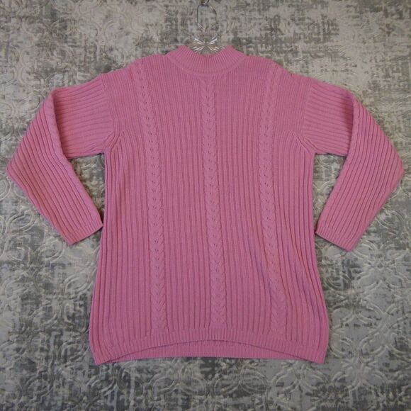 Vintage Partners by Mervyn's Sweater Women's Large Pink Cable Knit Pullover - Picture 1 of 10